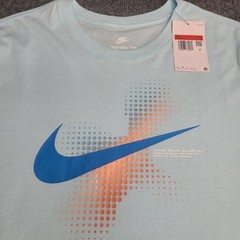 Nike Shirt Mens Large Sky Light Blue Swoosh Graphic Sportswear Cotton New Tee 44