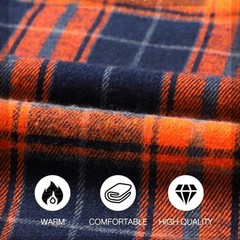 JMIERR Men’s Flannel Shirt size L Long Sleeve Button-Down Plaid Black Cotton