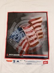 Vintage JNCO American Flag Y2K T-Shirt White Double-Sided, Size 2X Large
