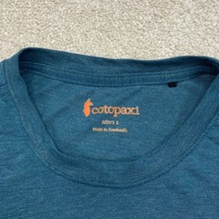 Cotopaxi Mens S T-Shirt Blue Short Sleeve Pocket Tee Recycled Tencel Blend