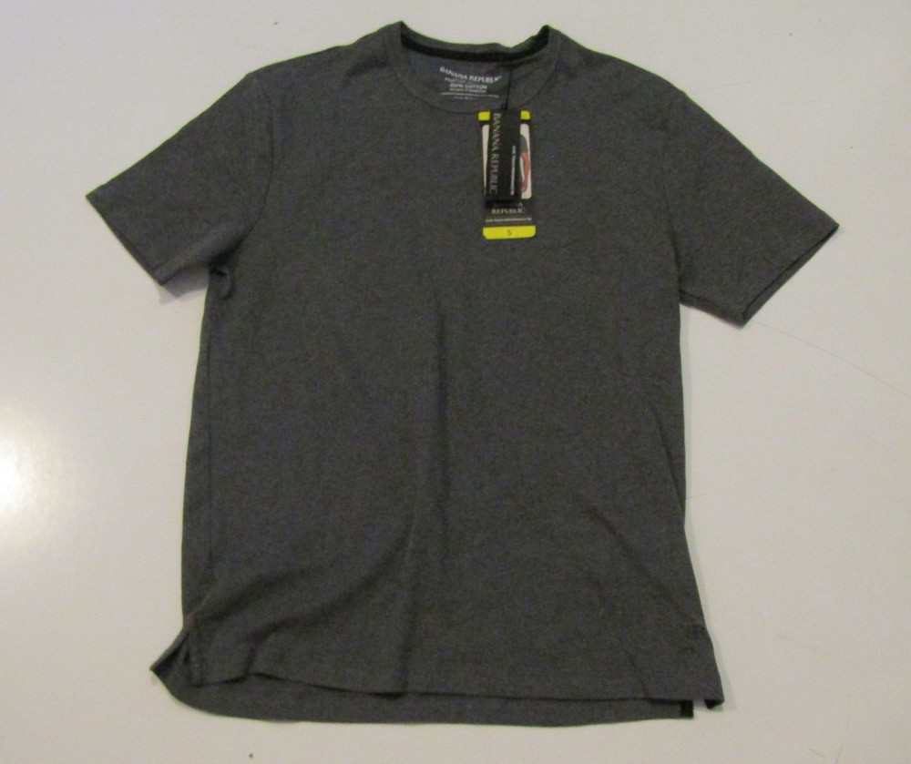 BANANA REPUBLIC S/S Gray Luxe Touch Performance Tee Shirt Size Large NWT Mens