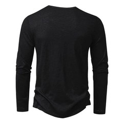 Camisa De Manga Larga Moda Lujo Camiseta Elegante Algodón Cuello V Para Hombres