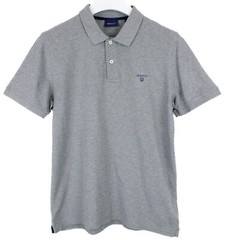 GANT T-Shirt Mens M Polo Blend Short Sleeve Embroidered Grey
