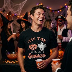 Mens Tis The Season T Shirt Funny Spooky Halloween Costume Lovers Tee for Guys