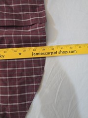 Dockers Mens L 16 16.5 Shirt No Wrinkles Stain Defender Maroon Plaid Long Sleeve