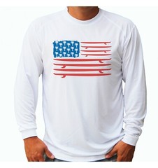 Surfing Surfer Flag Ocean Beach Long Sleeve UPF 50 T-Shirt UV Protection