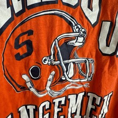 Vintage SYRACUSE UNIVERSITY ORANGEMEN ORANGE T-shirt 80s SU College Football MED