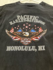 Harley-Davidson Shirt Mens Medium Black Tee Pacific Honolulu Hawaii Eagle