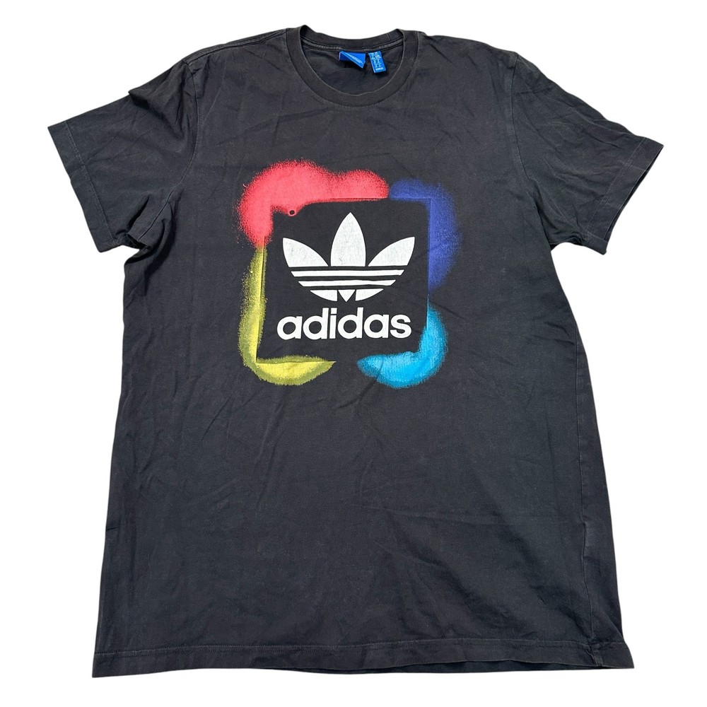 Adidas T-shirt Graphic Print Black Mens XL