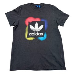 Adidas T-shirt Graphic Print Black Mens XL