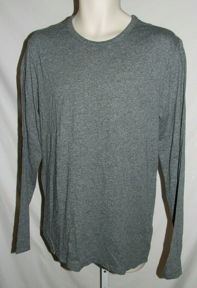 Men’s Marc Anthony Luxury Dark Gray Marled Long Sleeve Crewneck Shirt Medium