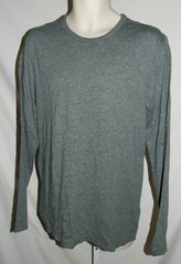 Men’s Marc Anthony Luxury Dark Gray Marled Long Sleeve Crewneck Shirt Medium