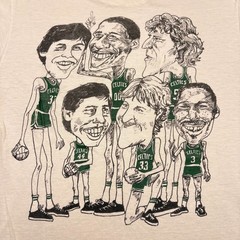 Vintage 90s Boston Celtics NBA Basketball Best Six Pack T-Shirt Mens Small White