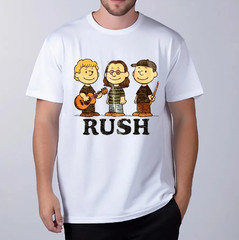 Rush x Peanuts Retro T-Shirt: Geddy Lee, Alex Lifeson & Neil Peart Rock Band