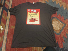 Mens XL Spice Girls parody Cayenne Pepper T-Shirt NICE Dark Gray