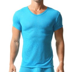 Men’s Breathable Short Sleeve T-shirts Ultra-thin Stretchy Daily Undershirt Tops
