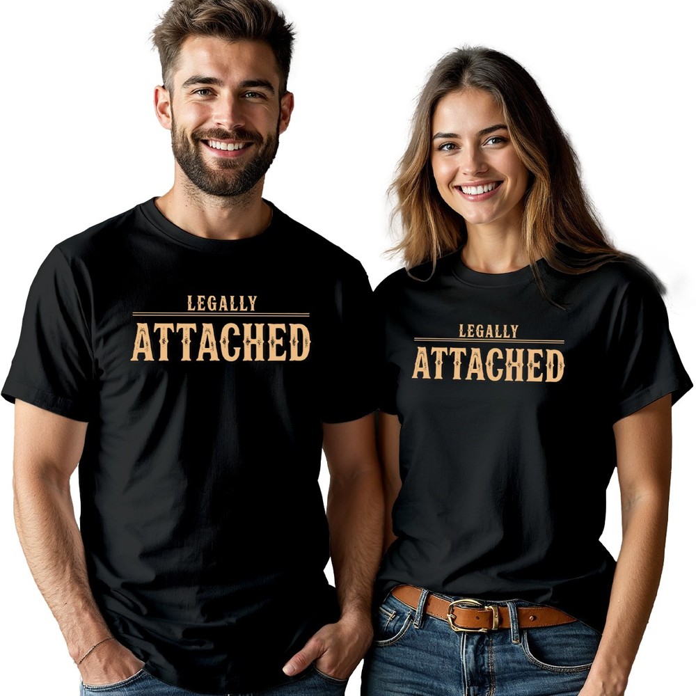 Legally Attached Tshirt Modern Wedding & Engagement Tshirt Minimalist Couple