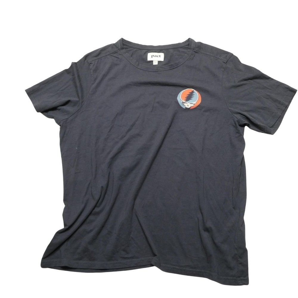 Pact Shirt Mens XL Gray Grateful Dead Steal Your Face Tee Organic Cotton Top