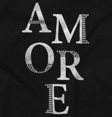 Amore Love Couple French Designer Graphic Womens Short Sleeve Ladies T Shirt