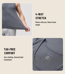 Men’s Tank Top Undershirts Micromodal Sleeveless Tag Free Moisture-Wicking A-…
