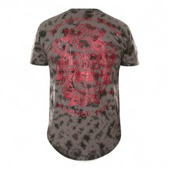 Affliction Men’s Grunge Skull T-Shirt XL | Red Foil “Live Fast” Vintage Style