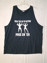 Fruit of the Loom Heavy HD Tank Top 3XL Black Bodybuilding “Pose On ‘Em” Graphic
