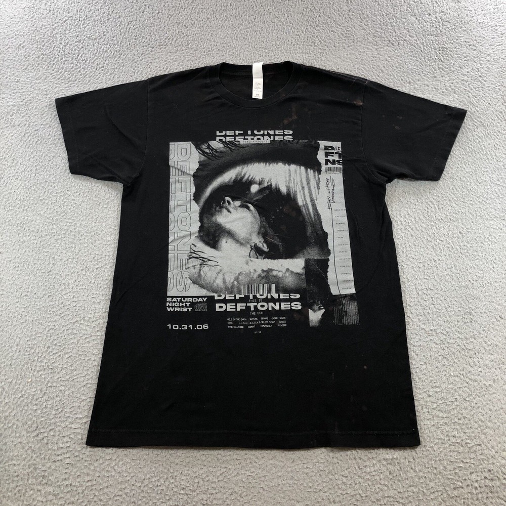 deftones t shirt Men’s S Black 2006 Bleach Spots Thrashed Saturday Night Wrist