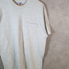 Vintage BVD Plain Pocket USA 90s Single Stitch T Shirt Mens XL Grey