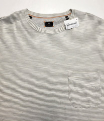 $115 New LEFT COAST TEE Crew Neck Shirt S/S Cotton Men’s 2XL XXL Gray STRIPED