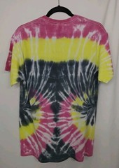 New Tie Dye Men’s Medium T-Shirt Pink Yellow Multicolor Swirl Spiral