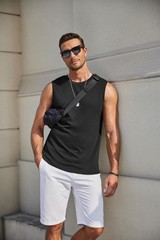 Workout Tank Tops for Men Cotton 3 Pack Sleeveless Muscle T-Shirts Moisture W…