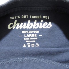 Chubbies Mens T Shirt L Navy Blue Graphic Stretch 100% Cotton Pocket Logo