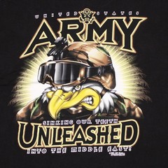7.62 Designs Army Unleashed Eagle 2-sided Black Graphic T-shirt – Large – 2007