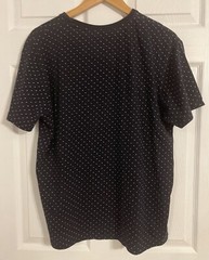 denim flower ricky singh t shirt Navy Blue, Red, & White Polka Dot Short Sleeve