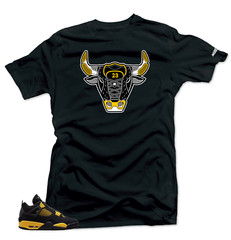 Shirt To Match Jordan 4 Retro Thunder SNELOS BULL Match Sneaker Shirts