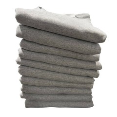 Hanes Authentic Gray T-Shirts 10 Pack Mens Large L Cotton Crew Neck Bulk Tees
