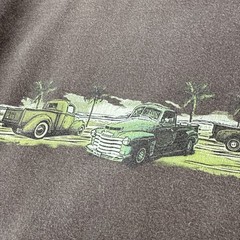 Vintage Newport Beach T Shirt Mens Size XL Brown Y2K Classic Trucks Wagon Surfer