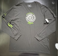 NWT Volcom Men’s Long Sleeve Tee Black Vent The Garden Size XL