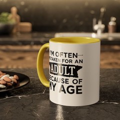 I’m Often Mistaken for an Adult Due to My Age – Two-Toned Mug