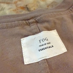 Essentials Fear of God Mens T-Shirt Taupe Short Sleeve Crew Neck Streetwear L