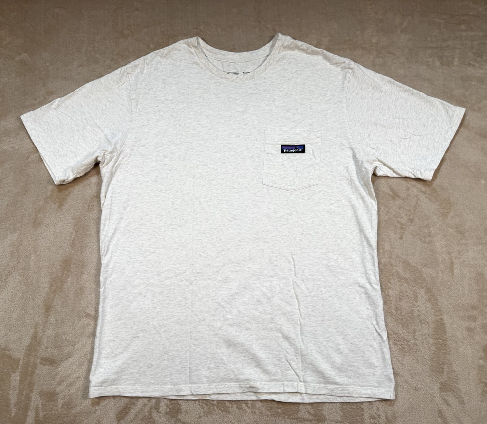 Patagonia Men’s Regenerative Organic Certified Cotton Pocket Tee Beige Size M