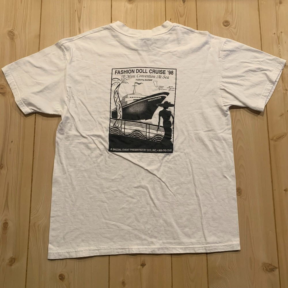 Vintage 90s Fashion Doll Cruise Barbie Florida Westerdam 1998 Retro T-Shirt L