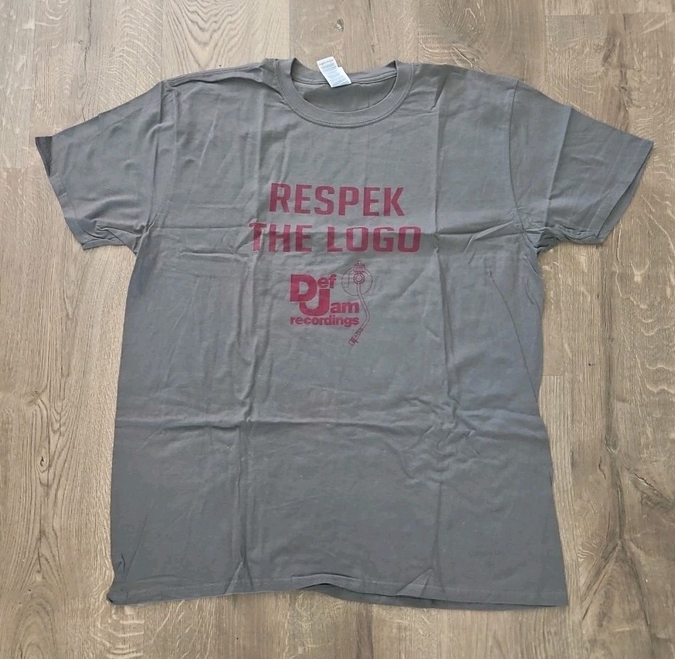 Def Jam Records T-shirt Respec The Logo Size XL Gray