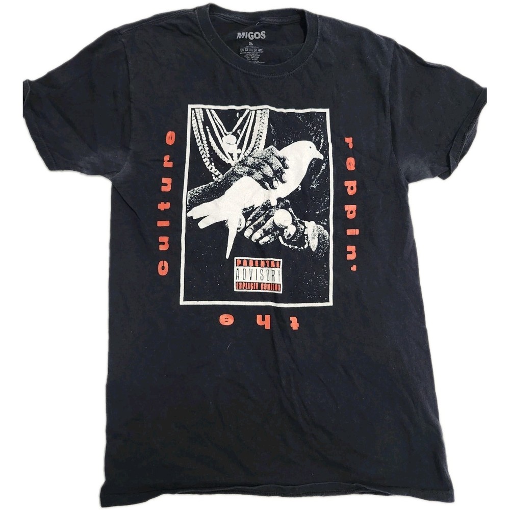 Migos Reppin The Culture Parental Advisory T-Shirt Black Size Small S Cotton
