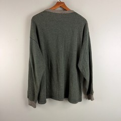 American Eagle Mens LG Green Waffle Longsleeve 2000s 100% Cotton Shirt Sweater