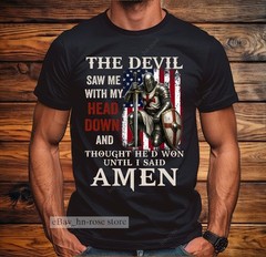 Christian Warrior Prayer T-shirt Armor of God Crusader Knight Templar The Devil