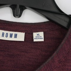 Dillard’s Rowm Men’s Long-Sleeve Henley Shirt XL Wine Purple Heather NWT