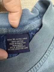 VintageFaded Glory Men’s Long Sleeve Blue Jean And Elbow Patches T Shirt Size XL