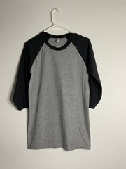 Jerzees Men’s Tri Blend T-Shirt 3/4 Sleeve Soft Raglan Baseball Tee Size S