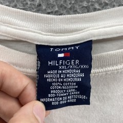 VINTAGE Tommy Hilfiger T Shirt Men XXL 2XL White Spellout Logo Street Wear 00s